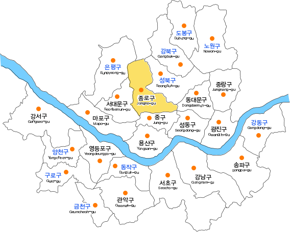 서울시 구별 지도